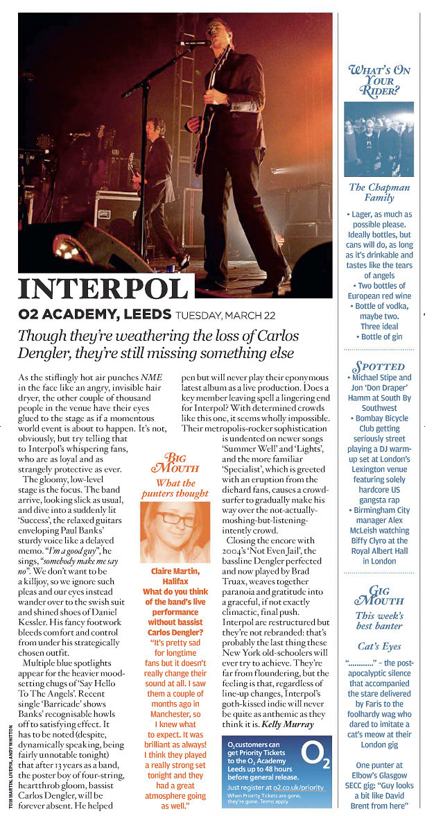 Interpol NME