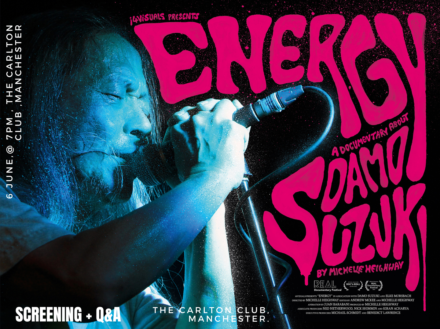 The Carlton Club / 'Energy: A Documentary about Damo Suzuki' as well as a live Q&A from Damo Suzuki / Tuesday 6th June / 7:00pm